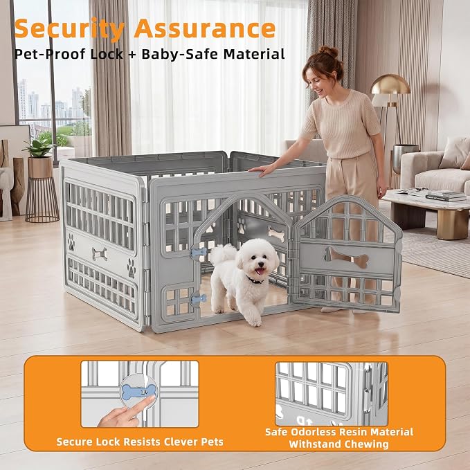 EFU Dog Playpen with Door, 24in 4 Panels