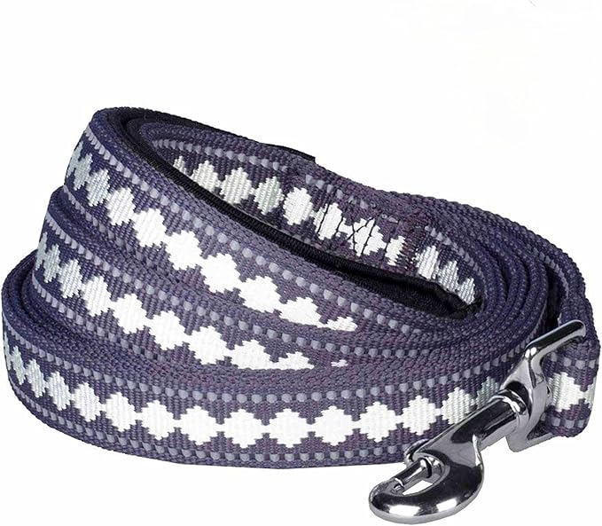 Blueberry Pet 3M Reflective Jacquard Dog Leash with Soft & Comfortable Handle, 5 ft x 5/8", Purple Grey, Small, Leashes for Dogs