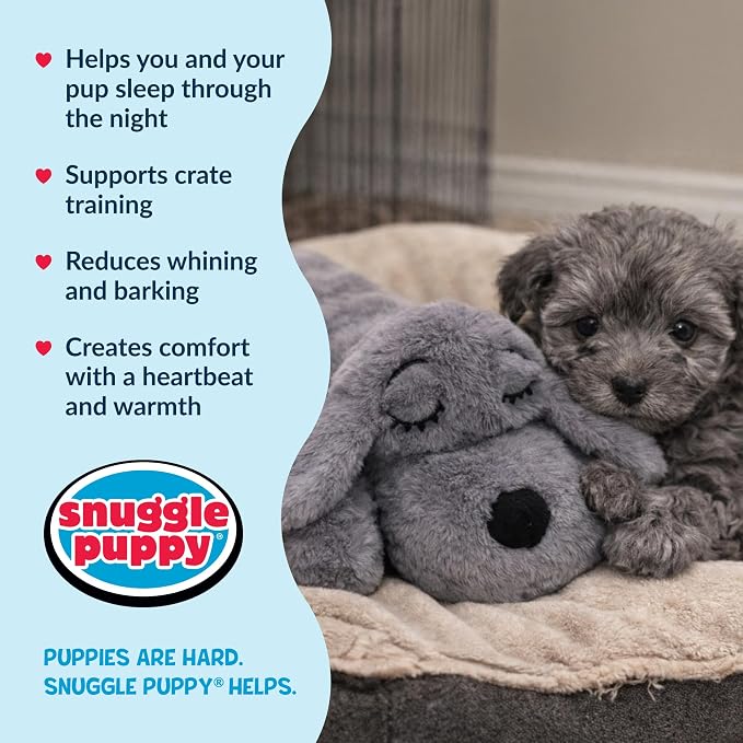 Snuggle Puppy Junior Heartbeat Toy, Small, Gray