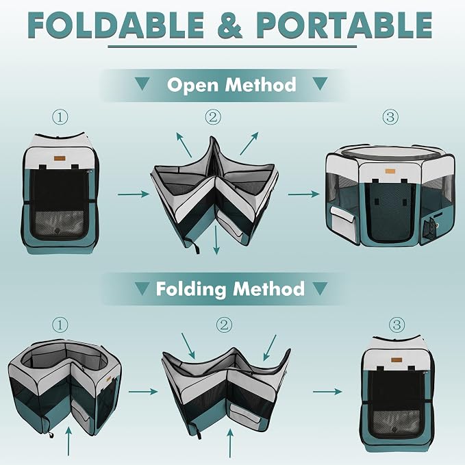 Portable Foldable Dog Playpen - Pet Tent, XL (No Carry Bag)
