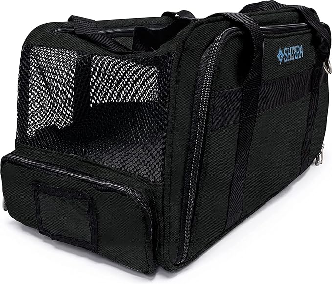 Sherpa Expandable Travel Pet Carrier, Airline Approved, Black, Medium