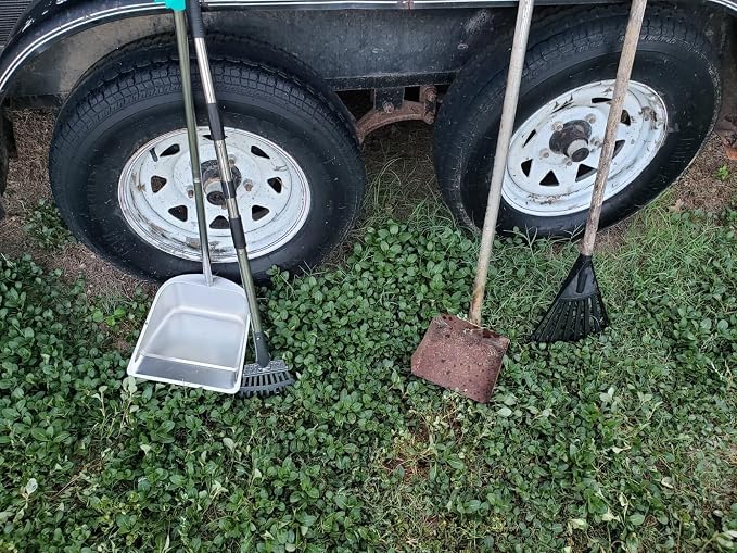 Dog Pooper Scooper for Large Dogs with Large Capacity Tray and 36" Long Handle Rake,Stainless Steel Dog Poop Scooper for Dogs,Heavy Duty Dog Poop Scooper for Yard