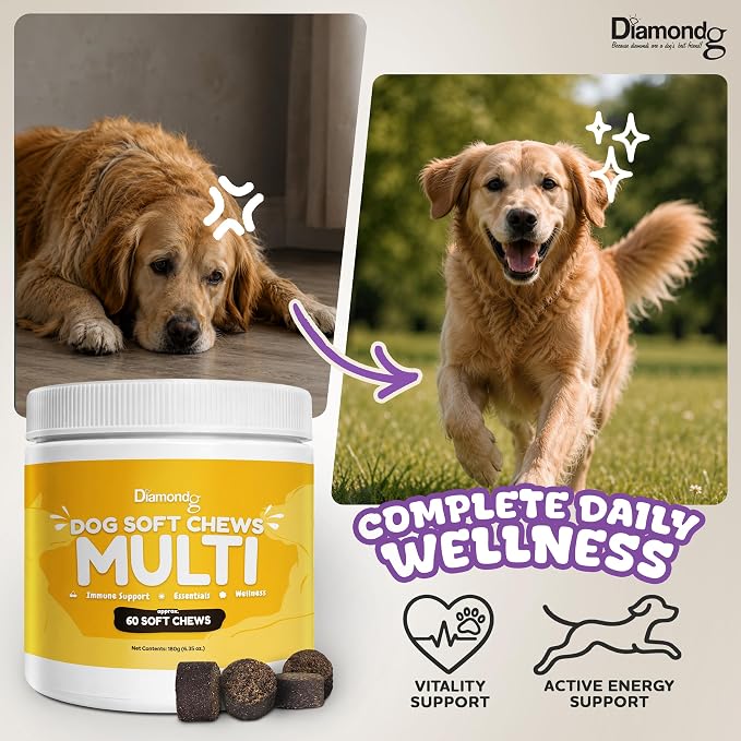 Diamondg Dog Mutivitamin Chews with Turkey Tail & Probiotics, 60ct