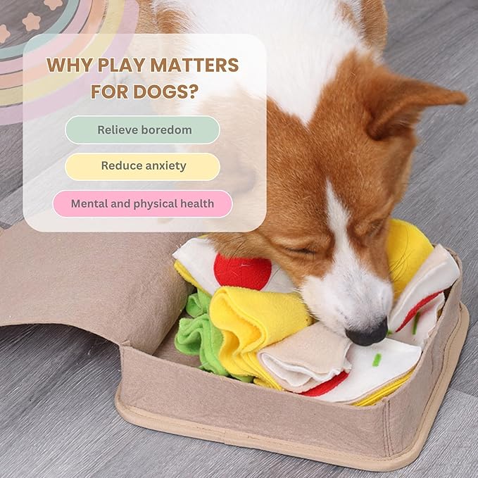 American Brand | Interactive Dog Puzzle Toy | Anti-Boredom & Mental Stimulation | Snuffle Mat for Dogs | Slow Feeding & Enrichment Game | Small, Medium, Large Dogs | Pizza or Bowling (Pizza)