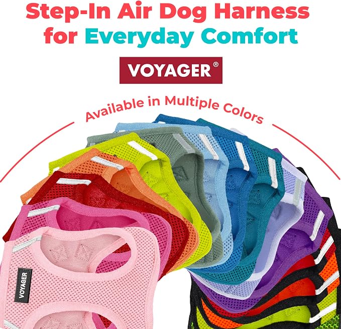 Voyager Step-in Air Dog Vest Harness - Khaki, Large | 18- 20.5" in Chest, Reflective Bands, All Weather Breathable Air Mesh, Cats Compatible, Lightweight, Fast Drying