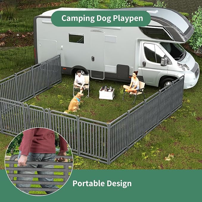 Dog Playpen Outdoor, 40in, 40 Panels, Heavy Duty, Rust Resistant