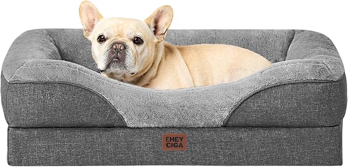 EHEYCIGA Orthopedic Memory Foam Dog Bed - Medium 30x20in, Grey