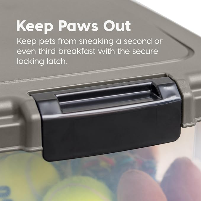 IRIS USA Airtight Dog Food Storage Container Combo, 30 lb, Chrome