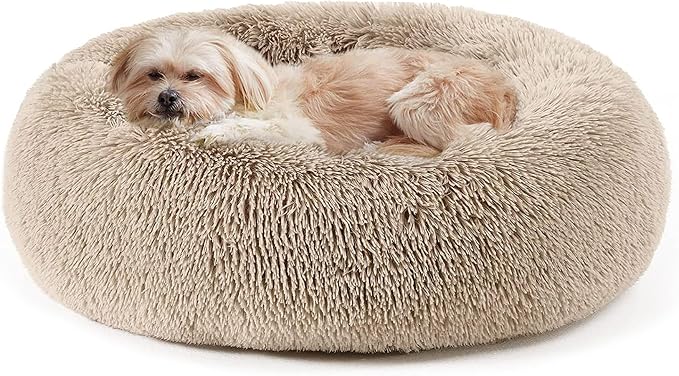 Western Home Calming Donut Cat Bed Small Dog Bed Washable,20" Brown