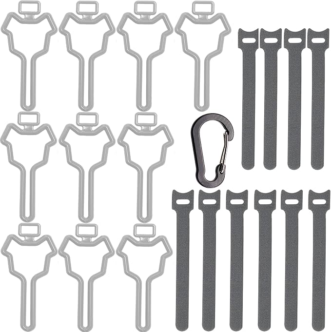 Dog Poop Bag Holder, Waste Bag Holder, Dog Poop Bag Carrier, Hand Free Holder (10 pack, Grey)