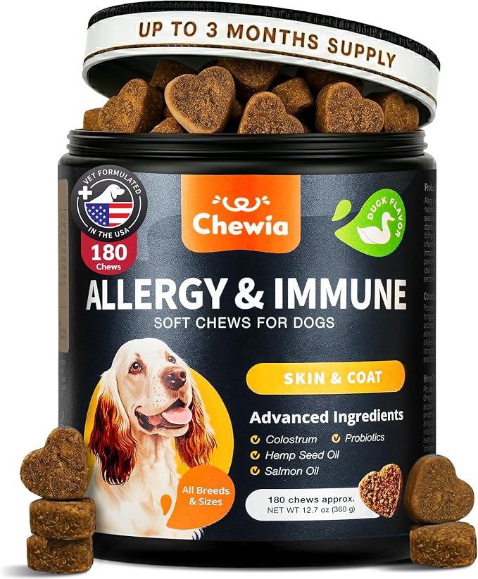 Dog Allergy Relief Chews for Itchy Skin, Licking Paws, Hot Spots & Immune