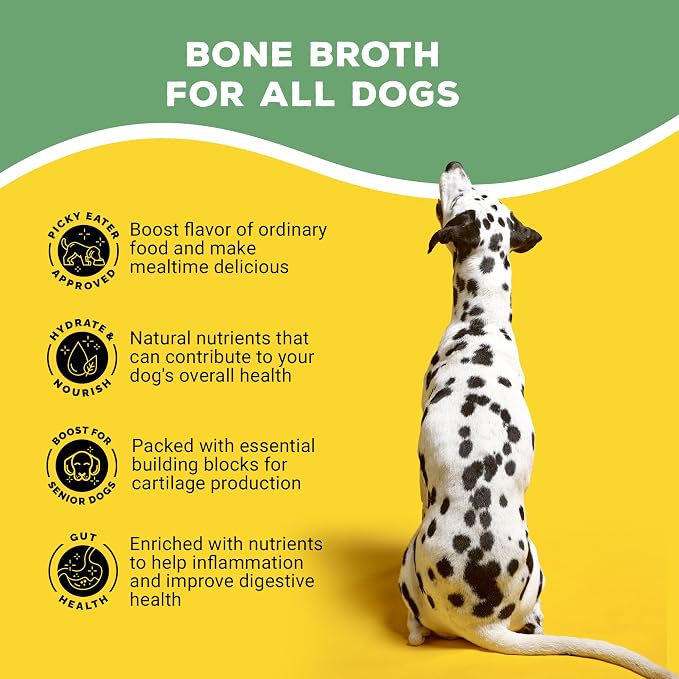Brutus Broth Dog Food Topper - Instant Bone Broth Powder for Dogs - Supports Hip and Joint Function - Human-Grade Quality, Serve Dry or Wet - Chicken Flavor, 3.5 oz (Pack of 1)