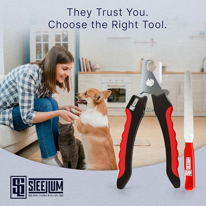 Professional Dog Nail Clippers for Large Dogs, Ergonomic Grip