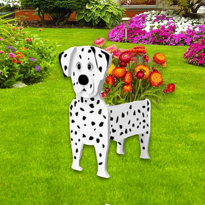Dalmatian Dog Planter Pots, Animal Shaped Flower Pot