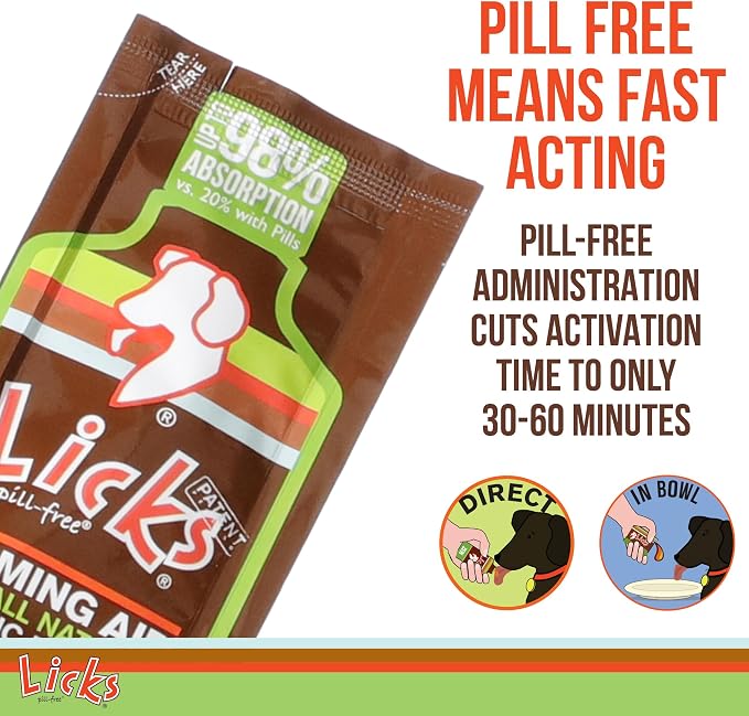 Licks Zen Calming Aid, L-Theanine, Dogs & Cats, Chicken, 5 Packets