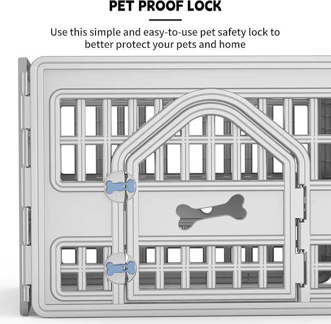 Dog PlayPen Indoor,4-panelPuppy Playpen Outdoor Waterproof,Heavy Resin Puppy Fence for Small Medium Dogs,Spacious Exercise Area,Easy to Clean,Foldable in Half(33.5 * 33.5 * 23.82in)