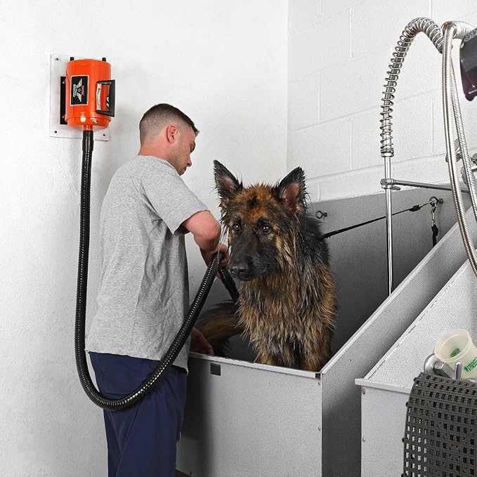 METROVAC AFTD-3: Air Force Commander 2-Speed Dryer - Orange | 4.0 HP | Professional Pet Grooming Blower | Made in USA