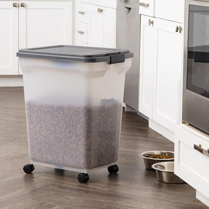 IRIS USA Dog Food Storage Container, Up to 58 lbs, Dark Gray