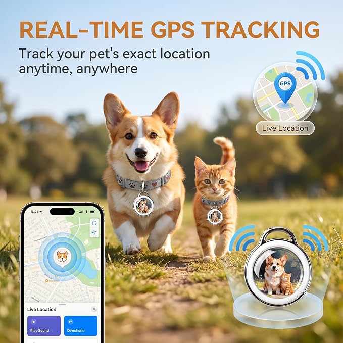 GPS Tracker for Dogs & Cats Smart Collar Real-Time Tracking No Monthly Fee