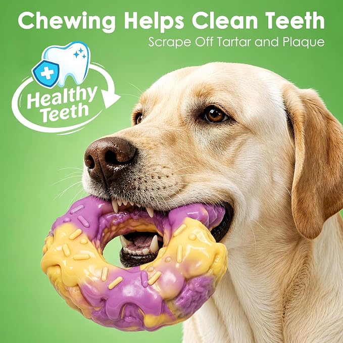 Fuufome Dog Toys for Aggressive Chewers: Dog Chew Toys for Medium Large Dog | Long Lasting Dog Chews | Tough Nylon Bone | Teeth Cleaning Care | Keep Dog Busy | Inevitable Milk Flavor | 3 Pack Set