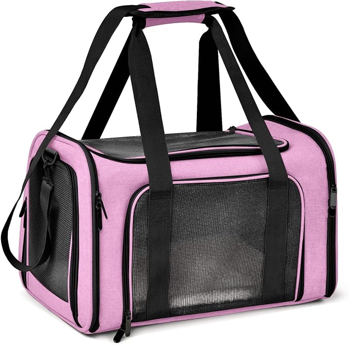 Henkelion Pet Carrier, Small/Medium Up to 15 lbs, TSA Airline Approved, Pink