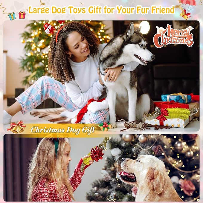 Jeefome Indestructible Dog Chew Toys for Aggressive Chewers | Boredom and Stimulating Dog Toys for Medium&Large Breed for Teeth Cleaning and Training