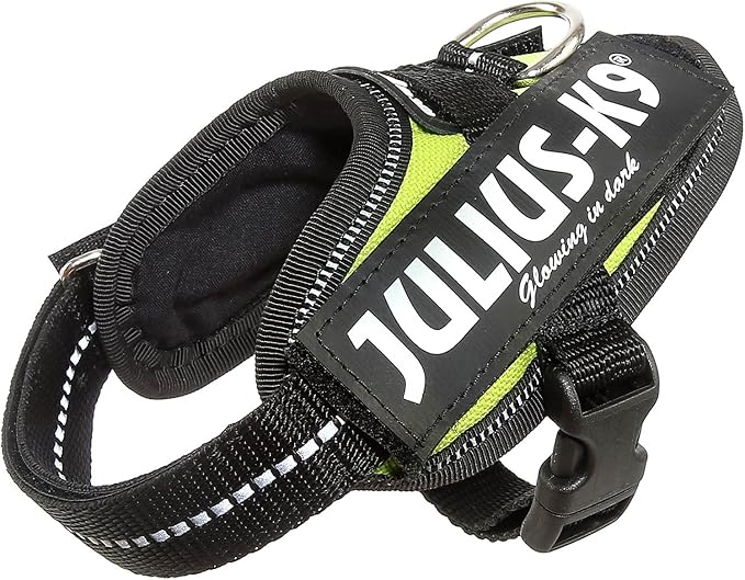 Julius-K9, 16IDC-FNE-B1, IDC Powerharness, Dog Harness, Size: Baby 1, UV Neon Green