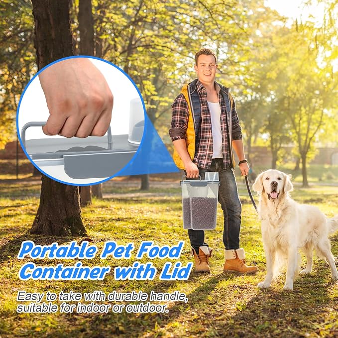 TBMax Dog Food Storage Containers 2 Pack 8 to 10 Lbs, 2-Pack, 10 Lbs, Grey