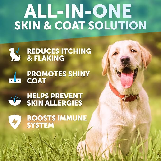 Omega 3 for Dogs - Dog Allergy Relief - Dog Itching Skin Relief Supplement