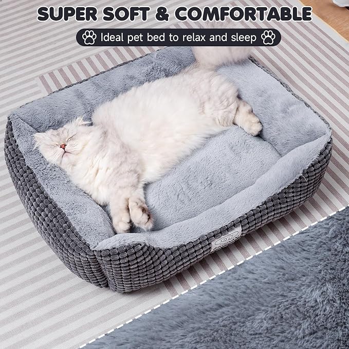 Calming Dog & Cat Bed, Large, 25", Grey