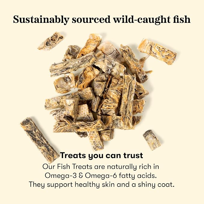 Plato Single Ingredient Wild-Caught Cod Skin Sticks Dog Treats, Air-Dried Omega-Rich Skin & Coat Support, 10 oz