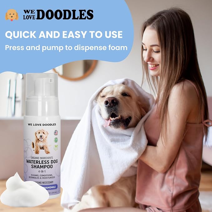 Waterless Dog Shampoo, No-Rinse Foam, Dry Shampoo for Dogs, Lavender, 7.1OZ