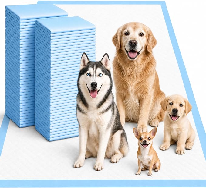 Gimars XXXL 31X47” 40 Count 1200ML Super Absorbent Thicken 6-Layer Ultra Large Dog Pee Pads — Leak-Proof Odor-Control Quick-Dry Training Pads for Large Senior Dogs, Puppies, Cats & Pets