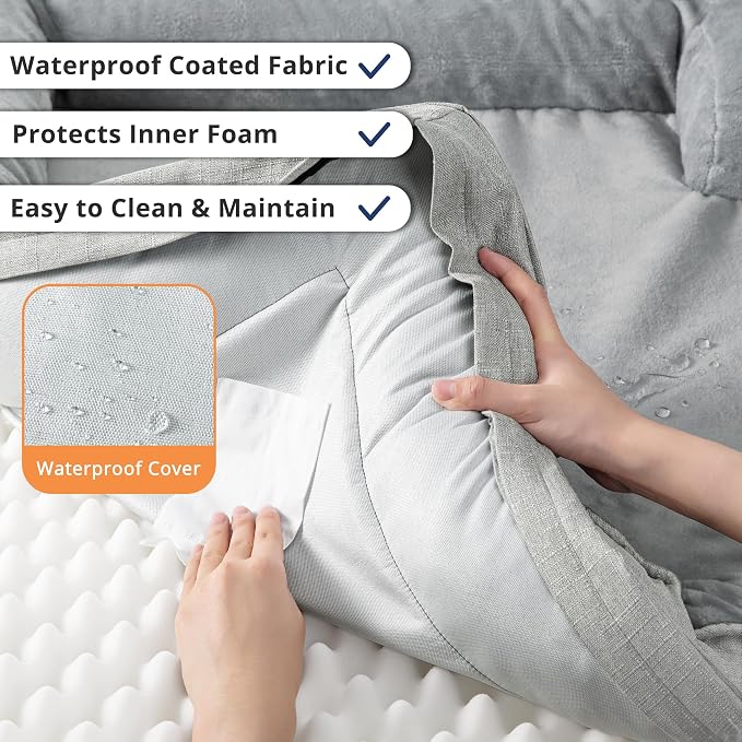 aodisman Orthopedic Memory Foam Dog Bed - Medium, Light Grey