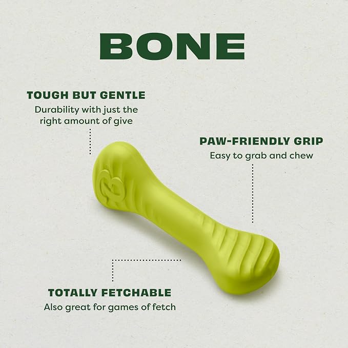 Benebone Ball/Bone Medium/Pawbler Rubber Pet Toys, 3-Pack | Durable Rubber Dog Toys, Boredom Buster, Natural Rubber