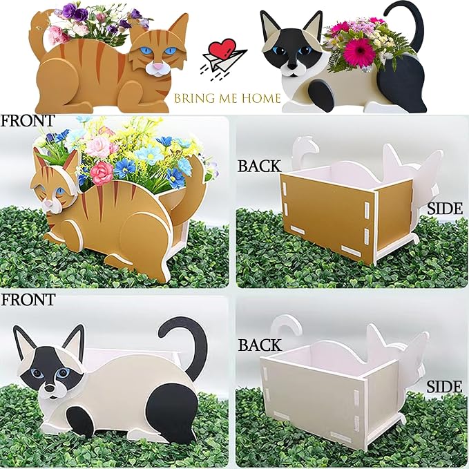 Black Cat Planter Pots, Animal Shaped Flower Pot
