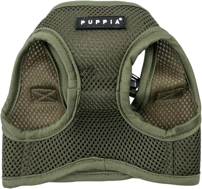 Puppia Soft Vest Dog Harness Step-in Padded Mesh No Choke No Pull Comfortable Walking Running Training for Small Dogs, Khaki, XL