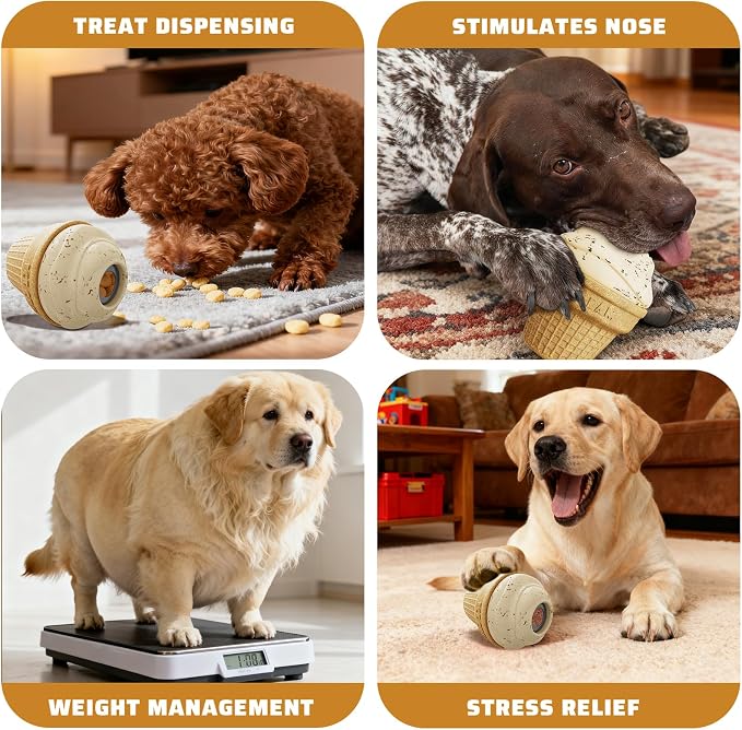 Indestructible Frozen Treat Dispenser Dog Chew Toy | Interactive Enrichment Dog Toy for Small Medium Large Dogs.Dog Puzzle Toy for Indoor Outdoor Play