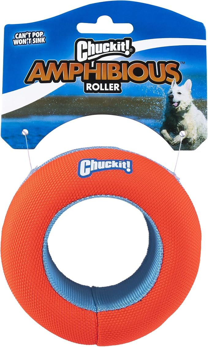 Chuckit! Amphibious Mega Ball or Roller That Floats for Medium and Large Dogs | Doubles as a Fun Fetch Toy for Both Water and Land