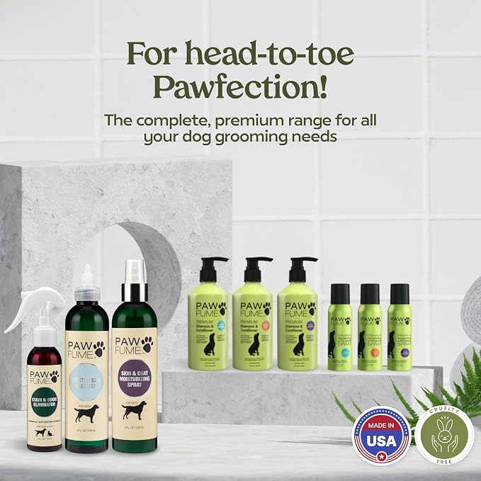 PAWFUME Skin & Coat Detangler Spray for Dogs, 1-Pack | Soothe dry itchy coats with non-toxic chamomile & oat formula, fatty acids & vet-certified Dog Detangler Spray Dematting care