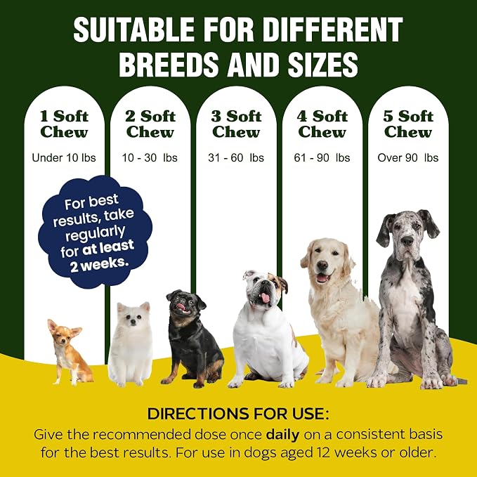 Dog Multivitamin – 15 in 1 Daily Supplement for Dogs with Glucosamine, Probiotics, Omega Fish Oil & Vitamins – Skin Coat, Immunity, Digestion, Hip & Joint Support – Made in USA – 120 Soft Chews