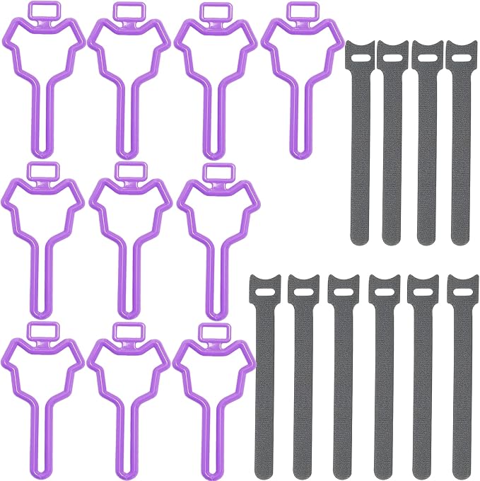 Dog Poop Bag Holder, Waste Bag Holder, Dog Poop Bag Carrier, Hand Free Holder (10 pack, Purple)