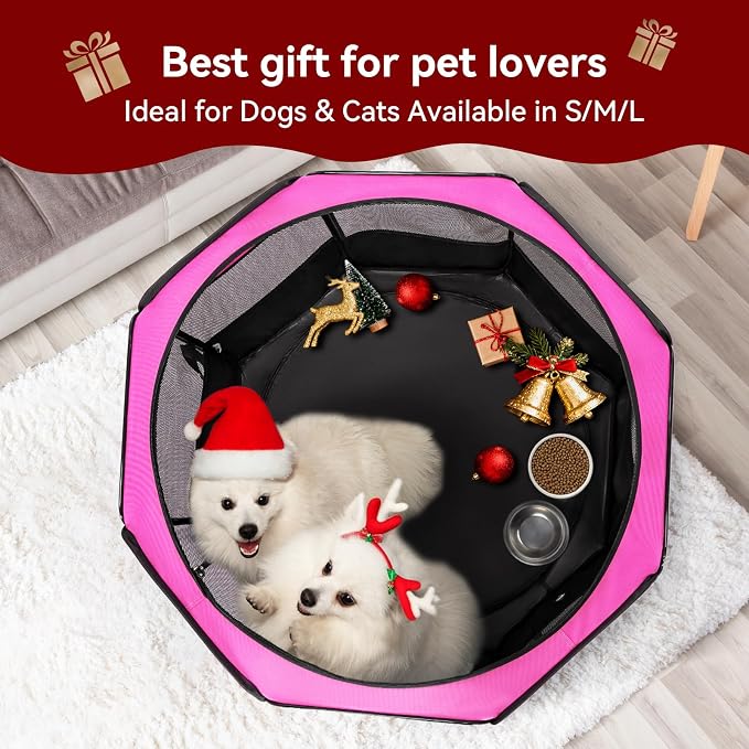 PETSFIT Dog Playpen, 45.5in, Jump-Proof 28.5in H