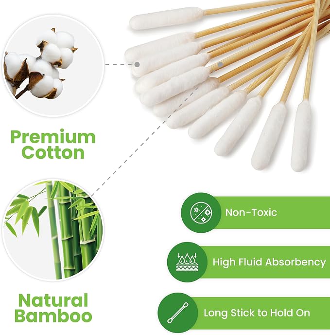 We Love Doodles Long Cotton Dog Ear Swabs, Double Sided