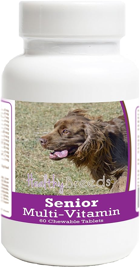 Healthy Breeds Senior Multi-Vitamin for Sussex Spaniel - OVER 200 BREEDS - Veterinarian Formulated Daily Dietary Chewable Tablet - 60 Chews