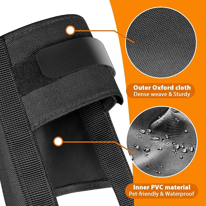 Adjustable Dog Muzzle, Fabric Medium Large Dog Muzzle Anti Biting | Soft & Sturdy, Prevents Fierce Barking Chewing, Grooming Walking Vet Visits Nail Care Use, Allows to Pant & Drink | Black, L