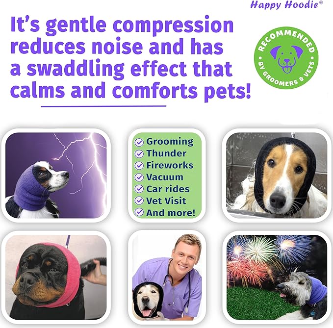 Happy Hoodie The Original Dog & Cat Calming Band for Noise & Anxiety Relief