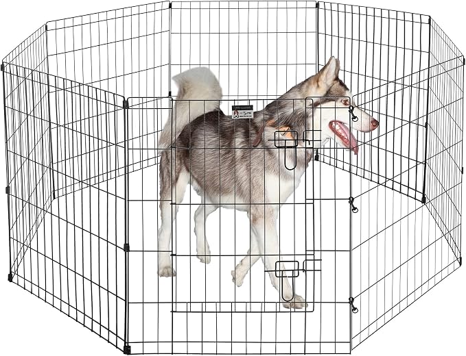 Pet Trex 24" Exercise Playpen for Dogs Eight 24" x 30" High Panels with Gate