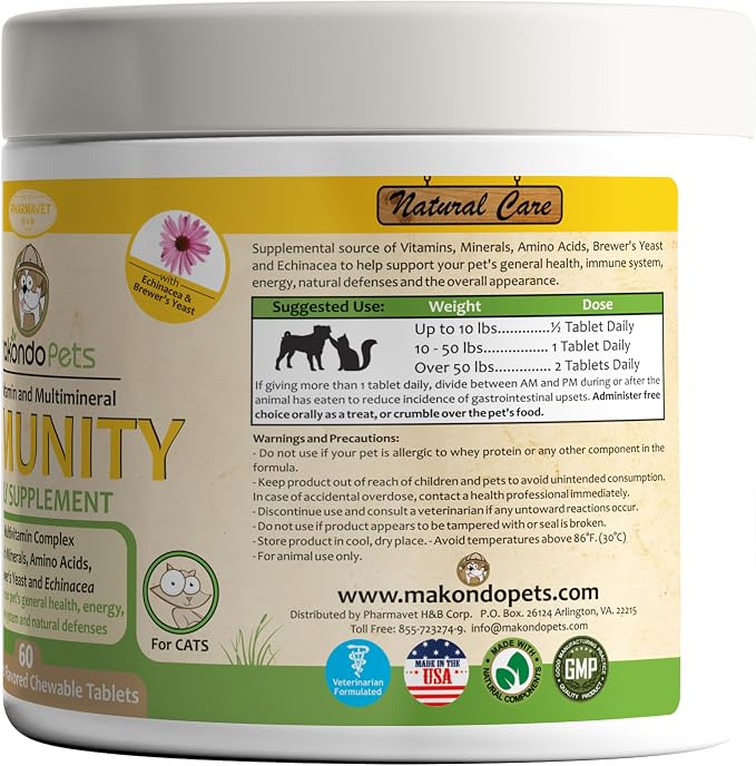 Dog Immune Support Supplement, Bacon Flavor, 60 Tabs