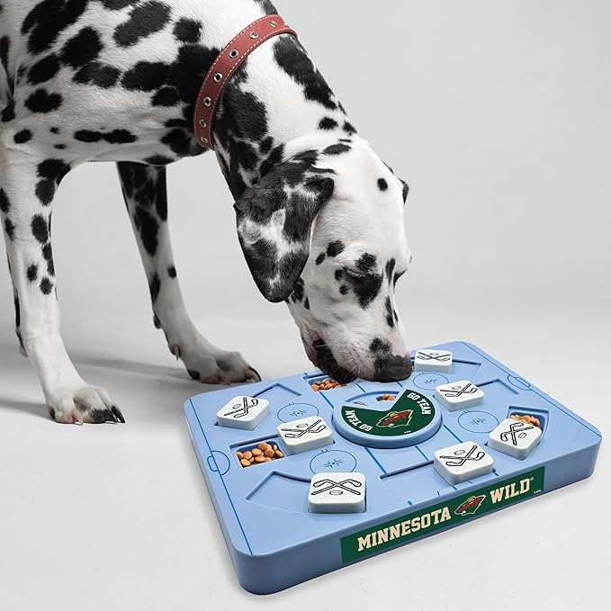 Pets First NHL Minnesota Wild Large Puzzle Toy, New Size, Interactive Dog Treat & Slow Feeding Toy